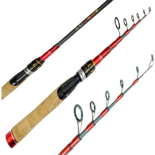 High Quality Fishing Rod Carbon Fiber Lure Rod Short Travel Lightweight Rod Telescopic Super Hard 1.6-2.7m Fishing Rod