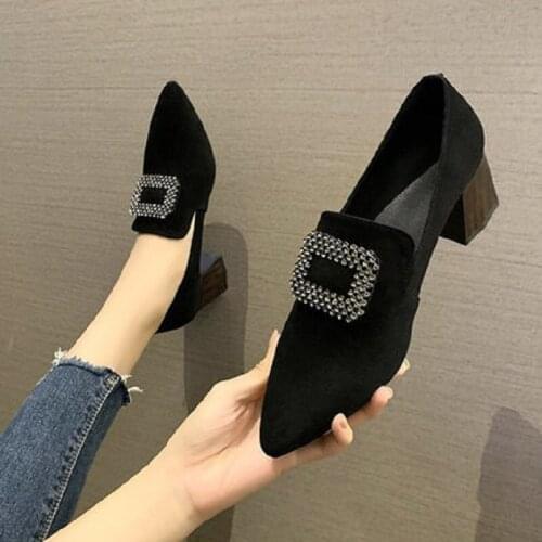 Temperament Pointed Toe Ladies Single Shoes Spring And Summer New Fashion All-Match Solid Color High Heels