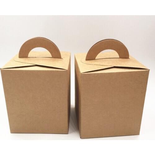 12pcs 9.5x9.5x11cm Retro Cowhide Packaging Box Tea-leaf Box Chocolates Gift Box Hand-held Candy/ Nut Gifts Paper Box