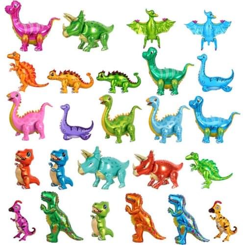 1PCS Large 4D Dinosaur Foil Balloons Green Dinosaur Standing Dragon Birthday Party Decorations Kids Supplies Boy Toys Air Globos