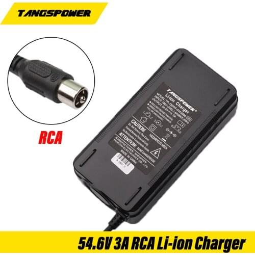 54.6V3A Electric Bike Lithium Battery Charger 54.6V 3A for 48V Lithium Battery Pack RCA Connector 54.6V3A Charger