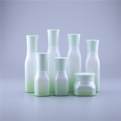 Green Glass Emulsion Refillable Ointment Bottles Empty Cosmetic Jar Pot Eye Shadow Face Cream Container 40ml100ml120ml50g 100pcs