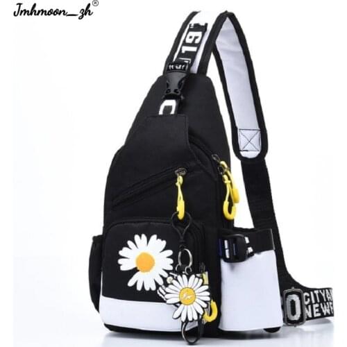 Women Chest Bag Cartoon Small Backpack Travel Crossbody Shoulder Bag Fashion Sports Noctilucent Handbag Girls Floral Bagpack