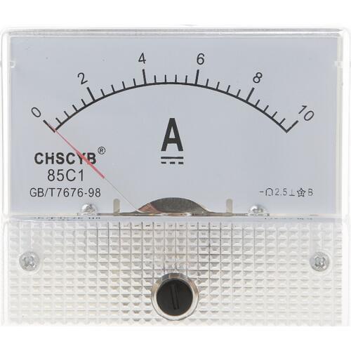0-10A Analog DC Current Panel Meter Amperemeter Rectangle Measuring Detector New
