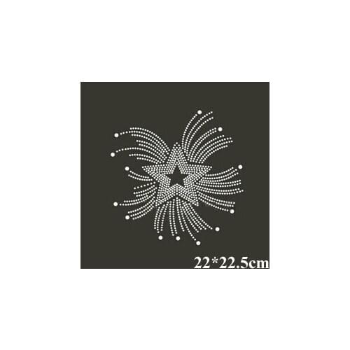 2pc/lot Star hotfix rhinestone iron on crystal transfers design iron on rhinestone motifs fixing rhinestones patches for shirt