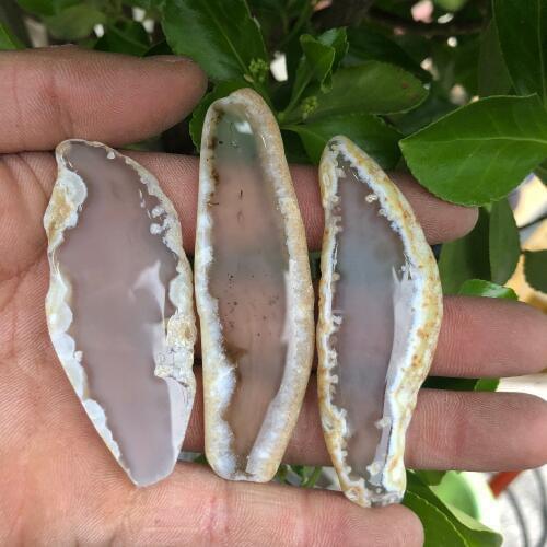 3pcs Agate Geode Polished Irregular Crystal Slice Brazil Healing Reiki Stone Natural QuartzMineral Home Decor