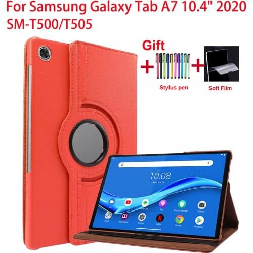 360 Rotating Leather Case For Samsung Galaxy Tab A7 10.4" SM-T500/T505 Cover For Samsung Galaxy Tab A7 10.4 2020 T500 T505 Funda