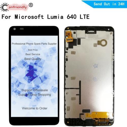 5.0" LCD For Microsoft Nokia Lumia 640 LTE Lumia640 LCD Display Digitizer Touch panel glass Screen Sensor with frame Assembly