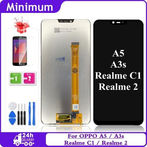 6.2" For OPPO A5 / A3s CPH1803 LCD Display Touch Screen Digitizer Assembly With Frame For Realme 2 / Realme C1