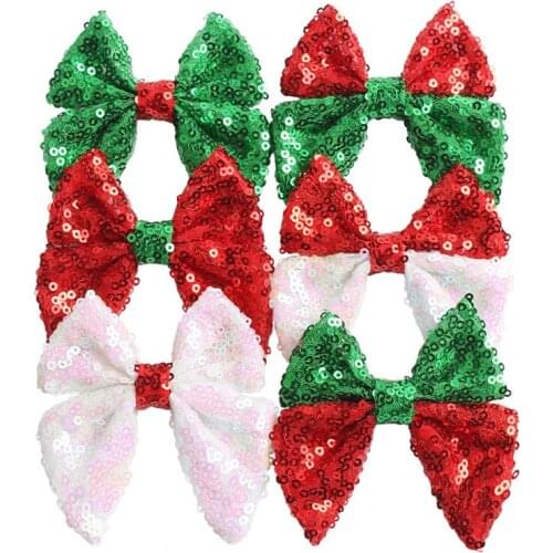 6 Pcs/Lot Christmas Gift Baby Sequin Hairpins Pop Hair Accessories Children Headdress Customization Girl Clips