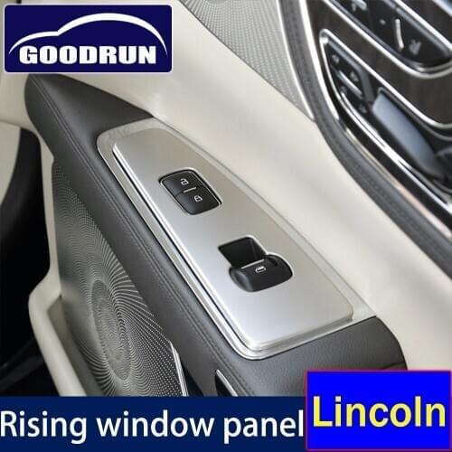 For Lincoln CONTINENTAL Interior Accessories Armrest Window Rise Lift Down Control Switch Door Lock Panel Cover Trim Sticker