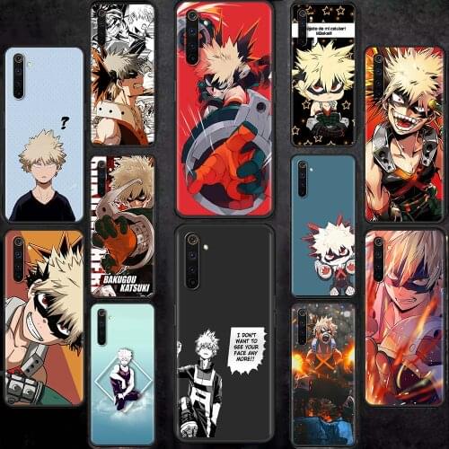 Bakugo Boku No My Hero Academia BNHA Case Oppo Realme 6 7 C21 C3 XT 8 7i 5 Pro A53 A52 A9 2020 A94 A74 5G Capa Black Phone Coque