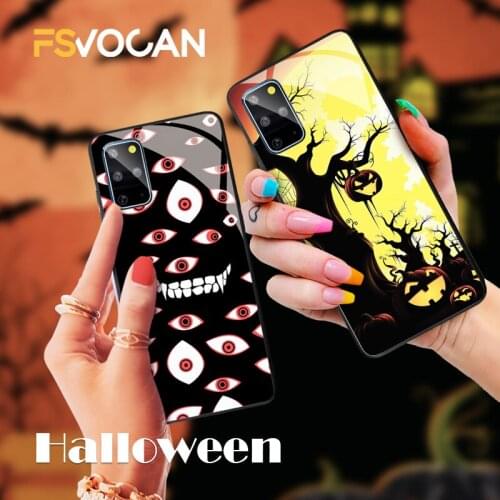 Halloween Pumpkin Ghost Skull Moon Phone Case For Samsung Galaxy S21 S20 FE Plus A71 A72 A70 A51 A52 A50 S10 Note 20 10 Ultra 5G