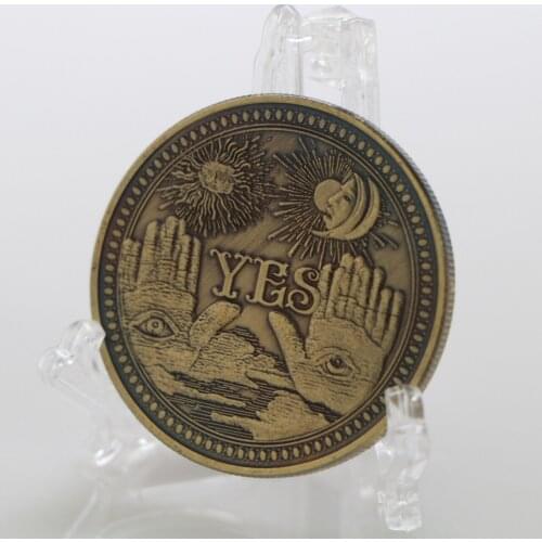 Yes/No Commemorative Coin Ouija Gothic Prediction Decision Coins All Seeing Eye or Death Angel Nickel USA Morgan Dollar COIN