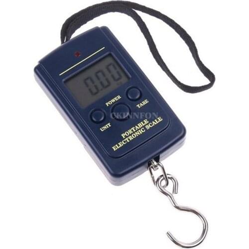 DHL 200PCS 40kg 0.01kg Electronic Hanging Fishing Luggage Pocket Portable Digital Weight Scale (Color: Black)