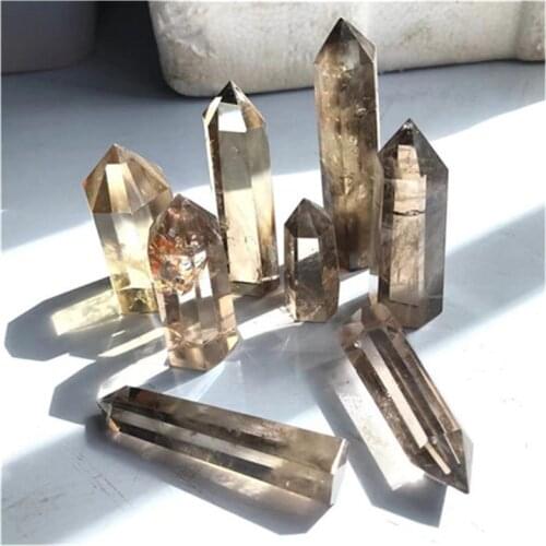 Smoky Quartz Wand Point Natural Stones Minerals Crystals Gems For Home Decoration