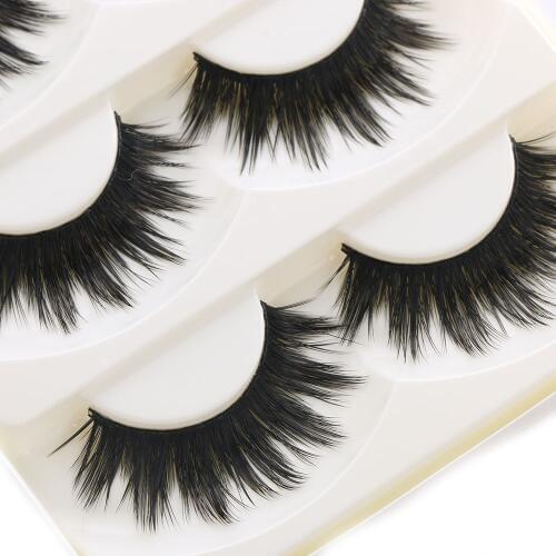 5 Pairs Of Women Makeup Thick False Eyelashes Nautral Eye Lashes Cross Long Black Handmade Eyelash Extension Makeup Beauty Tools