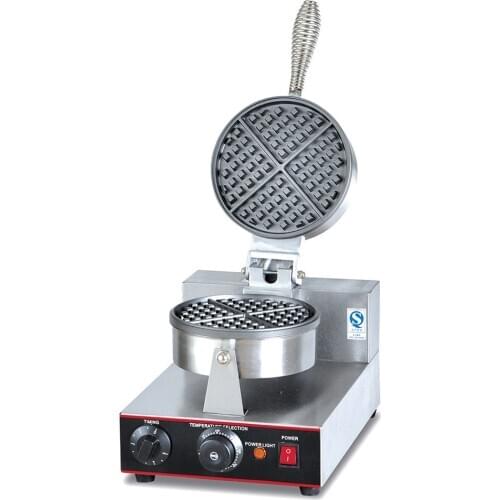 Commercial Electric Waffle Maker Machine Snack Equipment Up And Down Heating Single Head Waffle Making Machine
