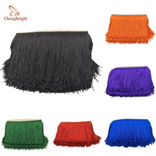 ChengBright 5 Meter Polyester Lace Tassel Fringe Lace Trim Ribbon Sew Latin Dress Stage Garment Curtain Accessories 100cm Width