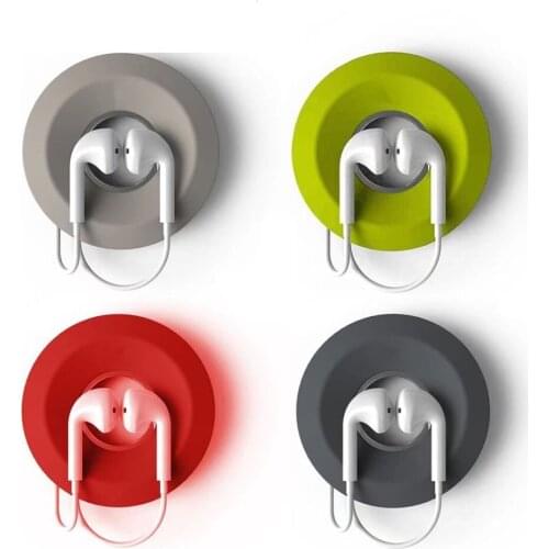 Mini Cute Cord Winder Donut Magnet Silica Earphone Holder Mobile Phone Cable Organizer Box Cord Wire Storage Case Management