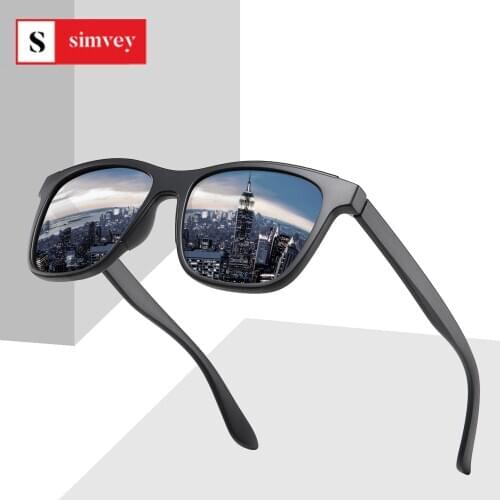 Simvey Fashion Polarized Sunglasses for Women Men Driving Sunglasses Fishing Eyewear Rectangular Ultra Light TR90 Sun Glasses