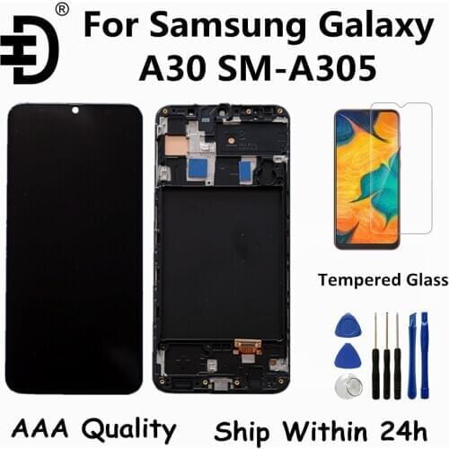 OLED LCD For Samsung Galaxy A30 LCD Display Touch Panel Digitizer LCD For Samsung A305 SM-A305F LCD Replacement With Frame
