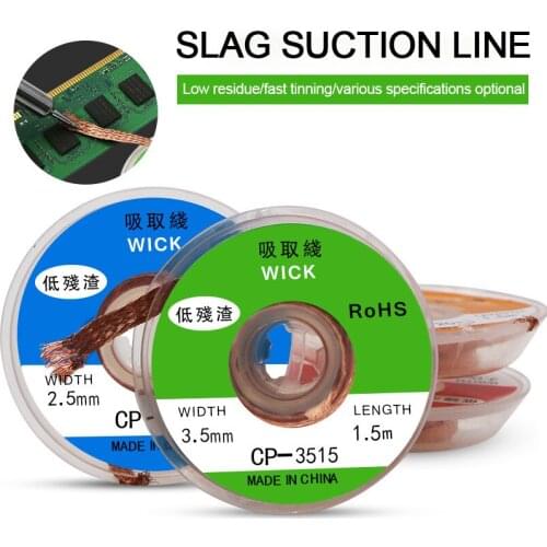 Desoldering Braid Welding Solder Remover Copper Wick Wire Lead Cord Flux BGA Repair Tool Width 2mm 2.5mm 3mm 3.5mm Length 1.5M