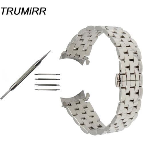 Curved End Stainless Steel Watchband for Mido Titoni Michel Herbelin Watch Band Butterfly Buckle Wrist Strap 18mm 20mm 22mm 24mm