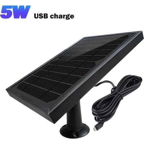 5W Solar Panel 5V/1A USB Port with 3 Meter Cable for CCTV Security Outdoor IP CCTV Camera Battery Charge
