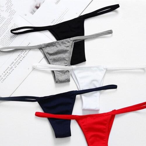 Thin Belt Low Rise Thong Cotton Elastic G-String Female Briefs Panties T-Back Intimate Underwear Daily Wear Costume Swimwear