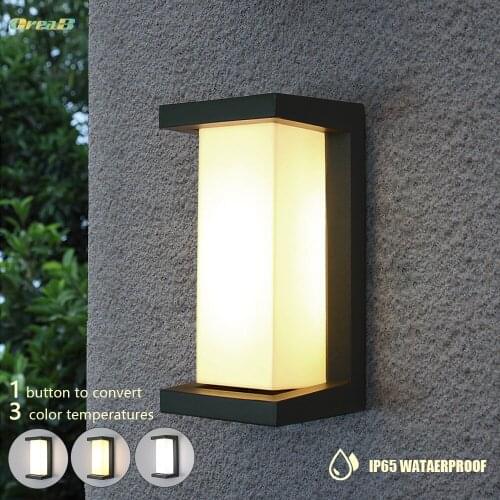 Light Control Exterior Wall Sconce Ip65 Waterproof Landscape Outdoor Led Porch Dimming Outdoor Lighting Fixtures Wall Lamp