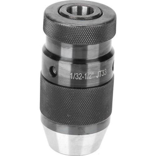 Carbon Steel 1/32-1/2'' CNC Lathe Drill Chuck Self Tighten With JT33 Mount