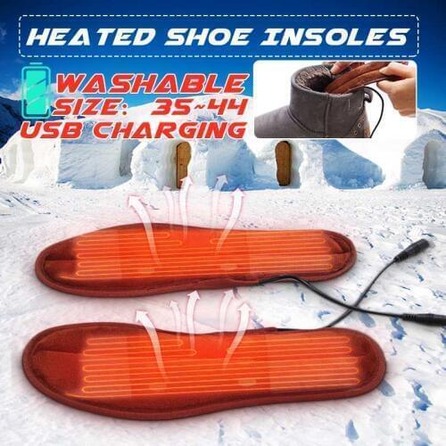 USB Electric Heated Insoles Soles Winter Soft Fleece Heating for Men Women Foot Warmer Heat Boots Shoes Pad