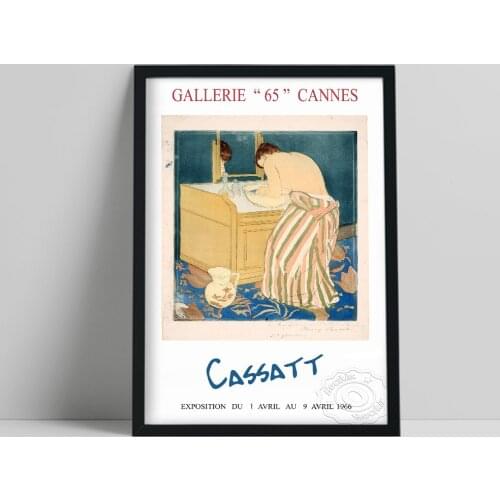 Mary Cassatt Exhibition Poster, Cassatt The Bath Wall Painting, Impressionism Prints Art, Vintage Woman Portrait Wall Picture