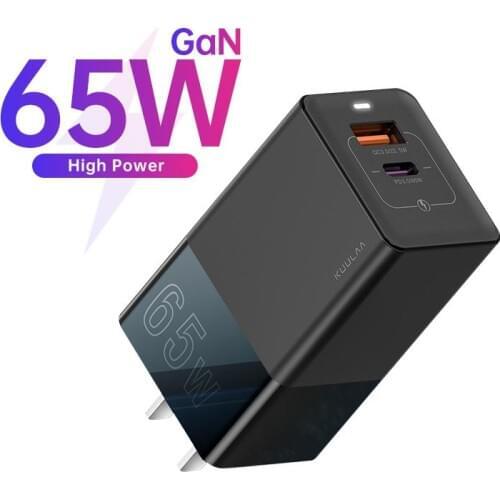 65W USB C Charger Quick Charge GaN USB Type-C charger High speed Dual Port Portable Charger for Mobile Phone Charge Adapter
