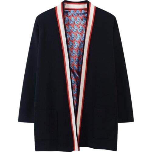 UVRCOS Runway Warp Lace Up Ladies Knitted Cardigan Sashes Female Bandage Jumper 2020 Winter Oversized Striped Women Sweater Tops