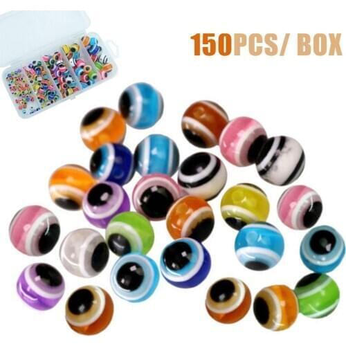 150pcs/lot Fish Eye Fishing Beads 4-12mm Mixed Color Carolina Rigs Taxes Rigs DIY Kit Bass Fishing Tackle Accessories