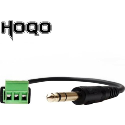 3-pole 6.35mm jack Male to 3 Pin Screw Connector with Shield audio 6.35 mm jack to Screw Terminal Plug adapter cable