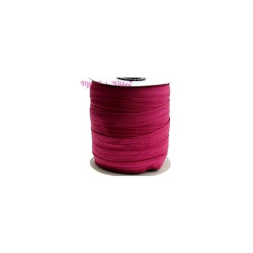 5/8"16mm solid color matt fold over elastic ribbon wine foe ties hair bows gift wrap decoration crafts 50yard