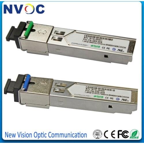 5 pairs/lot 1.25G BIDI 20km 1310/1550nm,LC,Compatatible with Standard Code,Fiber Optic SFP Module,WDM LC SFP Transceiver