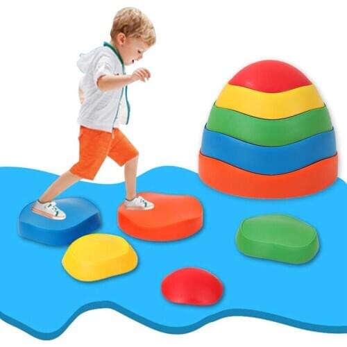 5Pcs/Set Kids Balance Stone River Stepping Stones Indoor Yard Garden Games For Kids Climb Outdoor Activities Outside Toys Sport