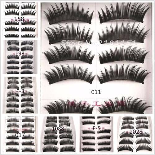 8 Styles 10 Pairs/Set Thick Black False Eyelashes Human Hair Soft Fake Eyelashes Natural Lash Makeup Tools
