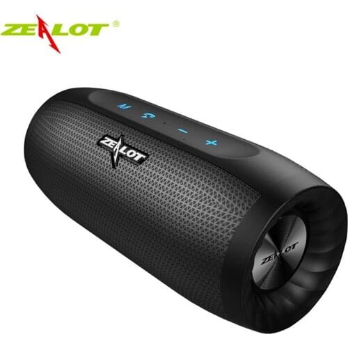 ZEALOT S16 Bluetooth Speaker Portable Wireless Speaker Column Bass Subwoofer Speaker with Mic Support TWS,TF Card,AUX,Power Bank