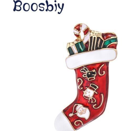 Boosbiy Cute Rhinestone Boots Brooches for Women Trendy Christmas Creative Pins Accessories Dress Coat Jewelry High Quality