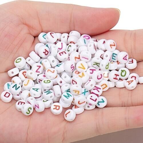 750pcs 360pcs Mix Color Acrylic Letter Beads for Jewelry Making Kid DIY Material Wholesale Loose Spacer Beads for Jewelry Making