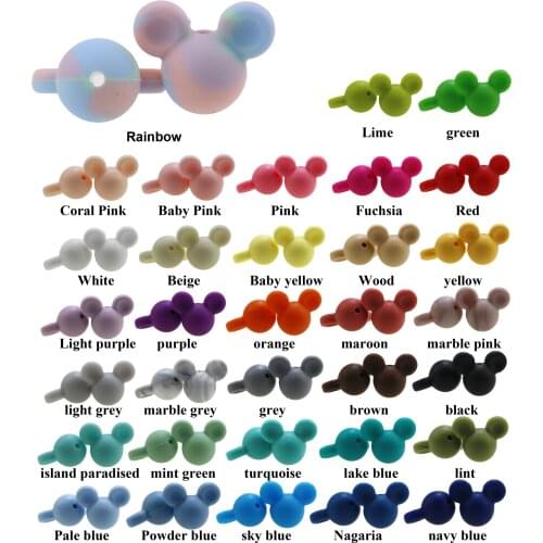 10pcs/lot Mickey Silicone Teething Beads DIY Nursing Necklace Food Grade Chew Beads cartoon bead for silicone Teethers