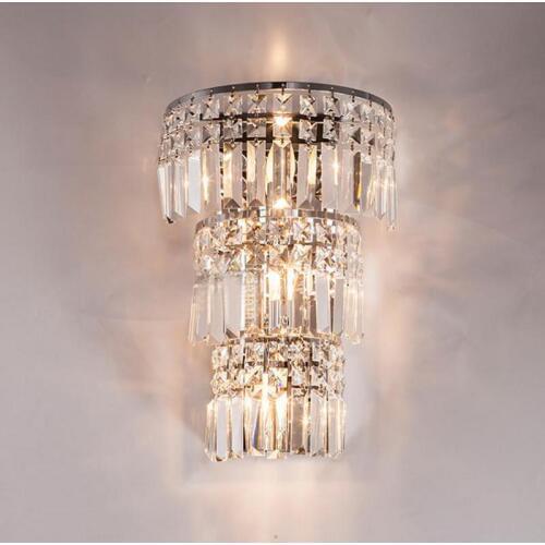 Large K9 Crystal Wall Fixture Bar Lamp For Living Room Parlor Hall Crystal Wall Light Industrial Wall Sconce E14 Led Luminaria