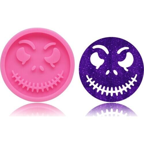 DIY shiny jack clown mold for epoxy resin jewelry key pendant mold chocolate fudge silicone mold cake decoration tool 6.4cm