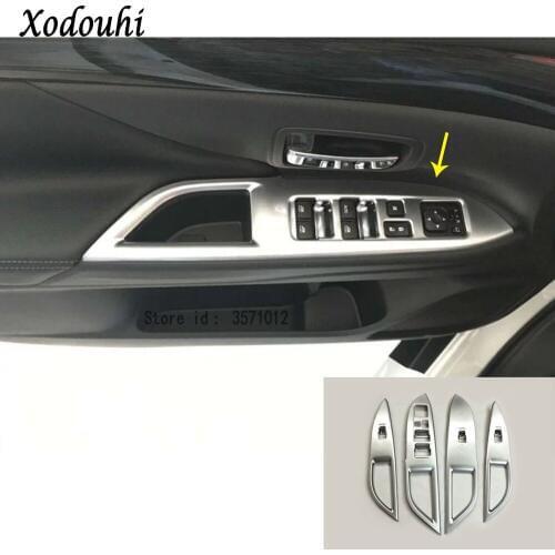 For Mitsubishi Outlander 2016 2017 2018 2019 car ABS chrome Interior inner door Window glass switch panel trim frame molding