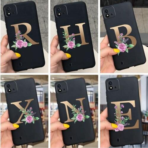 For Realme C11 2021 Case 26 Letters Black Soft Phone Case For Oppo Realme C20 C20a C 11 Back Cover Shockproof Bumper Realme C 11